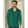 COOFANDY Mens Quarter Zip Up Pullover Lightweight Mock Neck Sweatshirt | Half Zip,Lightweight,Mock Neck,Casual,Soft fabric,Simple and Classic(Dark Green)