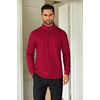 COOFANDY Mens Quarter Zip Up Pullover Lightweight Mock Neck Sweatshirt | Half Zip,Lightweight,Mock Neck,Casual,Soft fabric,Simple and Classic(Dark Red)
