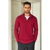 COOFANDY Mens Quarter Zip Up Pullover Lightweight Mock Neck Sweatshirt | Half Zip,Lightweight,Mock Neck,Casual,Soft fabric,Simple and Classic(Dark Red)