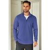 COOFANDY Mens Quarter Zip Up Pullover Lightweight Mock Neck Sweatshirt | Half Zip,Lightweight,Mock Neck,Casual,Soft fabric,Simple and Classic(Denim Blue)