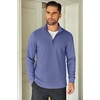COOFANDY Mens Quarter Zip Up Pullover Lightweight Mock Neck Sweatshirt | Half Zip,Lightweight,Mock Neck,Casual,Soft fabric,Simple and Classic(Grey Blue)
