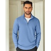 COOFANDY Mens Quarter Zip Up Pullover Lightweight Mock Neck Sweatshirt | Half Zip,Lightweight,Mock Neck,Casual,Soft fabric,Simple and Classic(Light Blue)