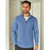 COOFANDY Mens Quarter Zip Up Pullover Lightweight Mock Neck Sweatshirt | Half Zip,Lightweight,Mock Neck,Casual,Soft fabric,Simple and Classic(Light Blue)