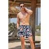COOFANDY Men’s Swim Trunks Quick Dry Board Shorts Swimwear Bathing Suit | Quick Dry Four Way Stretch Fabric,3 inch Inseam,Side Pockets.(P Navy Blue Floral)