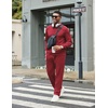 COOFANDY Men’s Tracksuits 2 Piece Athletic Sweatsuit Quarter Zip Pullover | Long Sleeve, Running Sport Outfits, Casual Running Sweatsuit, Half-zip Tracksuit Sets(Wine Red)