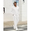COOFANDY Men’s Tracksuits 2 Piece Athletic Sweatsuit Quarter Zip Pullover | Long Sleeve, Running Sport Outfits, Casual Running Sweatsuit, Half-zip Tracksuit Sets(White)