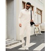 COOFANDY Men’s Tracksuits 2 Piece Athletic Sweatsuit Quarter Zip Pullover | Long Sleeve, Running Sport Outfits, Casual Running Sweatsuit, Half-zip Tracksuit Sets(Cream)