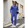 COOFANDY Men’s Tracksuits 2 Piece Athletic Sweatsuit Quarter Zip Pullover | Long Sleeve, Running Sport Outfits, Casual Running Sweatsuit, Half-zip Tracksuit Sets(Dark Blue)