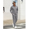 COOFANDY Men’s Tracksuits 2 Piece Athletic Sweatsuit Quarter Zip Pullover | Long Sleeve, Running Sport Outfits, Casual Running Sweatsuit, Half-zip Tracksuit Sets(Light Grey)