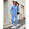 COOFANDY Men’s Tracksuits 2 Piece Athletic Sweatsuit Quarter Zip Pullover | Long Sleeve, Running Sport Outfits, Casual Running Sweatsuit, Half-zip Tracksuit Sets(Light Blue)