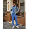 COOFANDY Men’s Tracksuits 2 Piece Athletic Sweatsuit Quarter Zip Pullover | Long Sleeve, Running Sport Outfits, Casual Running Sweatsuit, Half-zip Tracksuit Sets(Blue)