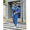COOFANDY Men’s Tracksuits 2 Piece Athletic Sweatsuit Quarter Zip Pullover | Long Sleeve, Running Sport Outfits, Casual Running Sweatsuit, Half-zip Tracksuit Sets(Blue)
