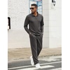 COOFANDY Men’s Tracksuits 2 Piece Athletic Sweatsuit Quarter Zip Pullover | Long Sleeve, Running Sport Outfits, Casual Running Sweatsuit, Half-zip Tracksuit Sets(Dark Grey)
