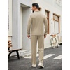 COOFANDY Men’s Tracksuits 2 Piece Athletic Sweatsuit Quarter Zip Pullover | Long Sleeve, Running Sport Outfits, Casual Running Sweatsuit, Half-zip Tracksuit Sets(Light Khaki)