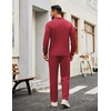 COOFANDY Men’s Tracksuits 2 Piece Athletic Sweatsuit Quarter Zip Pullover | Long Sleeve, Running Sport Outfits, Casual Running Sweatsuit, Half-zip Tracksuit Sets(Wine Red)
