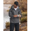 COOFANDY Rain Jacket Men Waterproof With Hood Raincoat Windbreaker Packable | 2 Water-resistant Zip Pockets, Lightweight Windbreaker For Hiking, Cycling, Running, Golf Fishing Rain Shell Gear(Dark Grey)