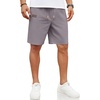 COOFANDY Men Linen Beach Shorts Casual Drawstring Summer Vacation Shorts | Elastic Waist, Lightweight Stretch Short, 9 Inch Inseam, Slim Fit, Holiday Vacation Shorts, Flat Front Short, Hawaiian Style(Medium Grey)