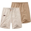 COOFANDY Men Linen Beach Shorts Casual Drawstring Summer Vacation Shorts | Elastic Waist, Lightweight Stretch Short, 9 Inch Inseam, Slim Fit, Holiday Vacation Shorts, Flat Front Short, Hawaiian Style(Z Khaki/Dark Khaki)
