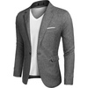 COOFANDY Men’s Blazer Casual Sport Coats Slim Fit Lightweight Sports Jacket | One Button Suit Jacket,Linen Blazer,Plaid Blazer, Shoulder Pads(Soft Grey)