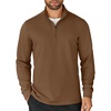 COOFANDY Mens Quarter Zip Up Pullover Lightweight Mock Neck Sweatshirt | Half Zip,Lightweight,Mock Neck,Casual,Soft fabric,Simple and Classic(Brown)