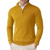 COOFANDY Men’s Quarter Zip Up Sweaters Slim Fit Lightweight Mock Pullover | Casual Polo Sweaters, Quarter Zip Pullover, Business Winter Fall, Relaxed Fit, Knit Turtleneck Sweater, Metal Zipper Pull(Turmeric)