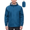 COOFANDY Rain Jacket Men Waterproof With Hood Raincoat Windbreaker Packable | 2 Water-resistant Zip Pockets, Lightweight Windbreaker For Hiking, Cycling, Running, Golf Fishing Rain Shell Gear(Dark Blue)