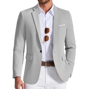 COOFANDY Mens Blazer Casual Sport Coats and Blazers Lightweight One Button Suit Jacket(Light Gray)