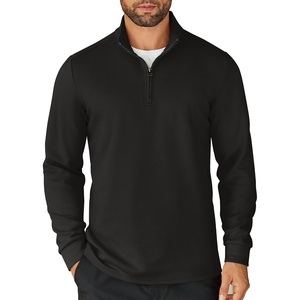 COOFANDY Mens Quarter Zip Up Pullover Lightweight Mock Neck Sweatshirt | Half Zip,Lightweight,Mock Neck,Casual,Soft fabric,Simple and Classic(01-black)