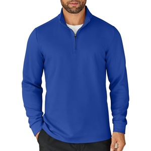 COOFANDY Mens Quarter Zip Up Pullover Lightweight Mock Neck Sweatshirt | Half Zip,Lightweight,Mock Neck,Casual,Soft fabric,Simple and Classic(Blue)