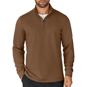 COOFANDY Mens Quarter Zip Up Pullover Lightweight Mock Neck Sweatshirt | Half Zip,Lightweight,Mock Neck,Casual,Soft fabric,Simple and Classic(Brown)