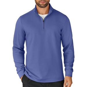 COOFANDY Mens Quarter Zip Up Pullover Lightweight Mock Neck Sweatshirt | Half Zip,Lightweight,Mock Neck,Casual,Soft fabric,Simple and Classic(Denim Blue)