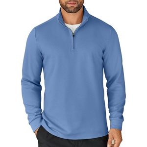 COOFANDY Mens Quarter Zip Up Pullover Lightweight Mock Neck Sweatshirt | Half Zip,Lightweight,Mock Neck,Casual,Soft fabric,Simple and Classic(Light Blue)