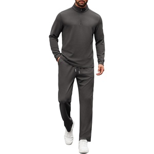 COOFANDY Men’s Tracksuits 2 Piece Athletic Sweatsuit Quarter Zip Pullover | Long Sleeve, Running Sport Outfits, Casual Running Sweatsuit, Half-zip Tracksuit Sets(Dark Grey)
