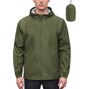 COOFANDY Rain Jacket Men Waterproof With Hood Raincoat Windbreaker Packable | 2 Water-resistant Zip Pockets, Lightweight Windbreaker For Hiking, Cycling, Running, Golf Fishing Rain Shell Gear(Army Green)