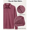 COOFANDY Long Sleeve Polo Shirts for Men Moisture Wicking Athletic Sweatshirt Knit Polos (Wine Red, XX-Large)