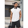 COOFANDY Men Workout Tank Tops Cotton Sleeveless T Shirts Gym Muscle Tee | Oversized Cut Off Shirt, Soft Comfortable Fabric, Basketball Sleeveless Tee Loose Fit for Summer Sport, Stylish Streetwear(Ivory)