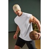 COOFANDY Men Workout Tank Tops Cotton Sleeveless T Shirts Gym Muscle Tee | Oversized Cut Off Shirt, Soft Comfortable Fabric, Basketball Sleeveless Tee Loose Fit for Summer Sport, Stylish Streetwear(Ivory)