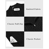 COOFANDY Mens Cardigan Sweater Cable Knitted Full Zip Sweaters with Pockets | Warm Ribbed Cuff Zip Sweater, Two Front Pockets Sweater for Fall & Winter, Casual & Christmas Gift(02 Black)
