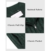COOFANDY Mens Cardigan Sweater Cable Knitted Full Zip Sweaters with Pockets | Warm Ribbed Cuff Zip Sweater, Two Front Pockets Sweater for Fall & Winter, Casual & Christmas Gift(Green)