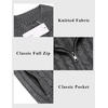 COOFANDY Mens Cardigan Sweater Cable Knitted Full Zip Sweaters with Pockets | Warm Ribbed Cuff Zip Sweater, Two Front Pockets Sweater for Fall & Winter, Casual & Christmas Gift(Heathered Black)