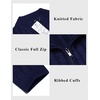 COOFANDY Mens Cardigan Sweater Cable Knitted Full Zip Sweaters with Pockets | Warm Ribbed Cuff Zip Sweater, Two Front Pockets Sweater for Fall & Winter, Casual & Christmas Gift(Navy Blue)