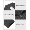 COOFANDY Mens Cardigan Sweater Cable Knitted Full Zip Sweaters with Pockets | Warm Ribbed Cuff Zip Sweater, Two Front Pockets Sweater for Fall & Winter, Casual & Christmas Gift(Grey)