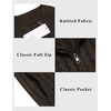 COOFANDY Mens Cardigan Sweater Cable Knitted Full Zip Sweaters with Pockets | Warm Ribbed Cuff Zip Sweater, Two Front Pockets Sweater for Fall & Winter, Casual & Christmas Gift(Brown)