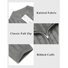 COOFANDY Mens Cardigan Sweater Cable Knitted Full Zip Sweaters with Pockets | Warm Ribbed Cuff Zip Sweater, Two Front Pockets Sweater for Fall & Winter, Casual & Christmas Gift(Light Grey)
