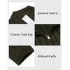 COOFANDY Mens Cardigan Sweater Cable Knitted Full Zip Sweaters with Pockets | Warm Ribbed Cuff Zip Sweater, Two Front Pockets Sweater for Fall & Winter, Casual & Christmas Gift(Army Green)