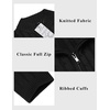 COOFANDY Mens Cardigan Sweater Cable Knitted Full Zip Sweaters with Pockets | Warm Ribbed Cuff Zip Sweater, Two Front Pockets Sweater for Fall & Winter, Casual & Christmas Gift(Black)