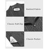 COOFANDY Mens Cardigan Sweater Cable Knitted Full Zip Sweaters with Pockets | Warm Ribbed Cuff Zip Sweater, Two Front Pockets Sweater for Fall & Winter, Casual & Christmas Gift(02 Gray)