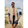 COOFANDY Men’s Long Shawl Collar Linen Cardigan Lightweight Kimono Robe | Open Front Drape Cape Kaftan, Summer Beach Pool Cover Up, Burning Man Rave Festival Outfits, Cardigan Jackets(Khaki)