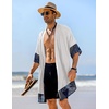 COOFANDY Men’s Long Shawl Collar Linen Cardigan Lightweight Kimono Robe | Open Front Drape Cape Kaftan, Summer Beach Pool Cover Up, Burning Man Rave Festival Outfits, Cardigan Jackets(White)