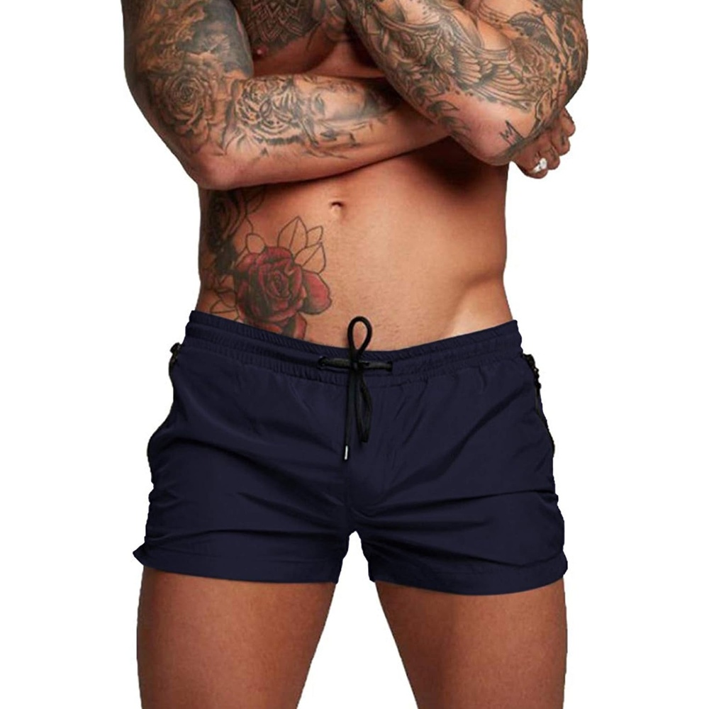 image:imageCOOFANDY Mens Swim Trunk Quick Dry Swimwear Mesh Lining Bathing Suit Two Zippered Pockets Drawstring Swim Shorts for Beach Vacation Party Cruise and Daily Casual WearNavy Blue